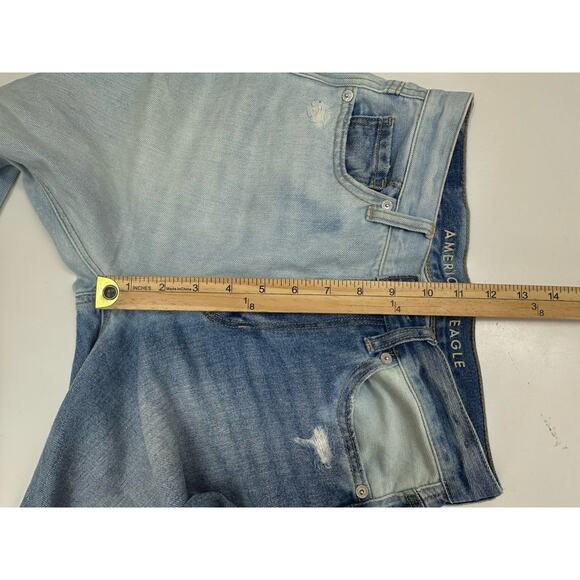 American Eagle Womens Jeans Size 00 Mom Jean Two Tone Distressed Denim - Picture 10 of 13